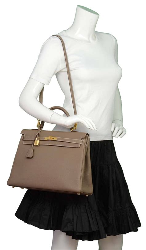 hermes kelly bag 35 retourne handtasche togo taupe palladium hardware|Hermes Kelly Retourne Togo 35 .